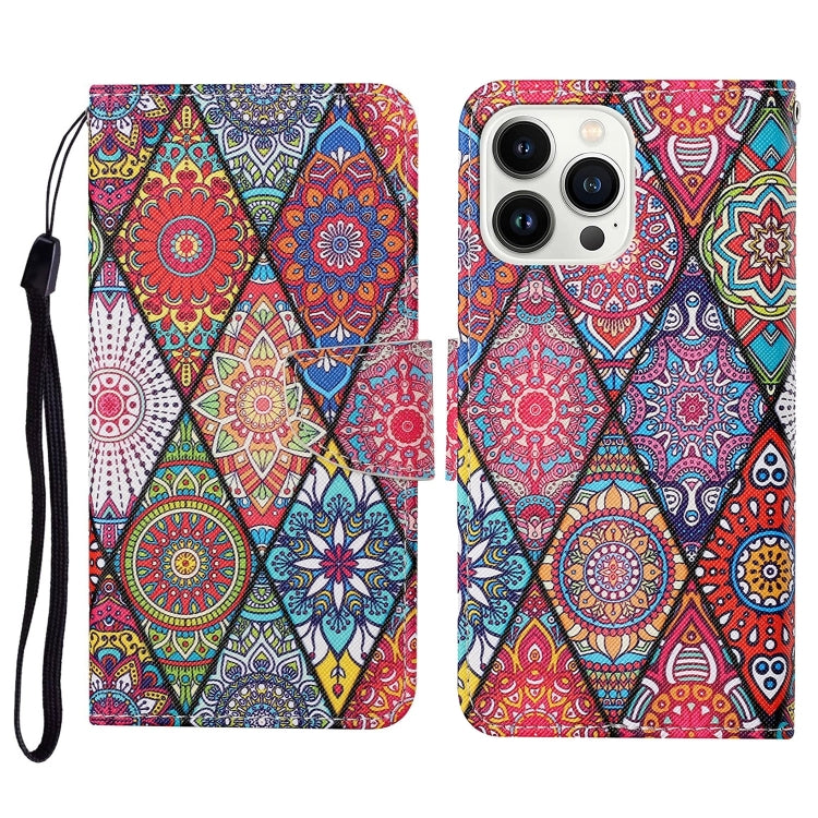 3D Colored Drawing Flip Leather Phone Case, For iPhone 16 Pro Max