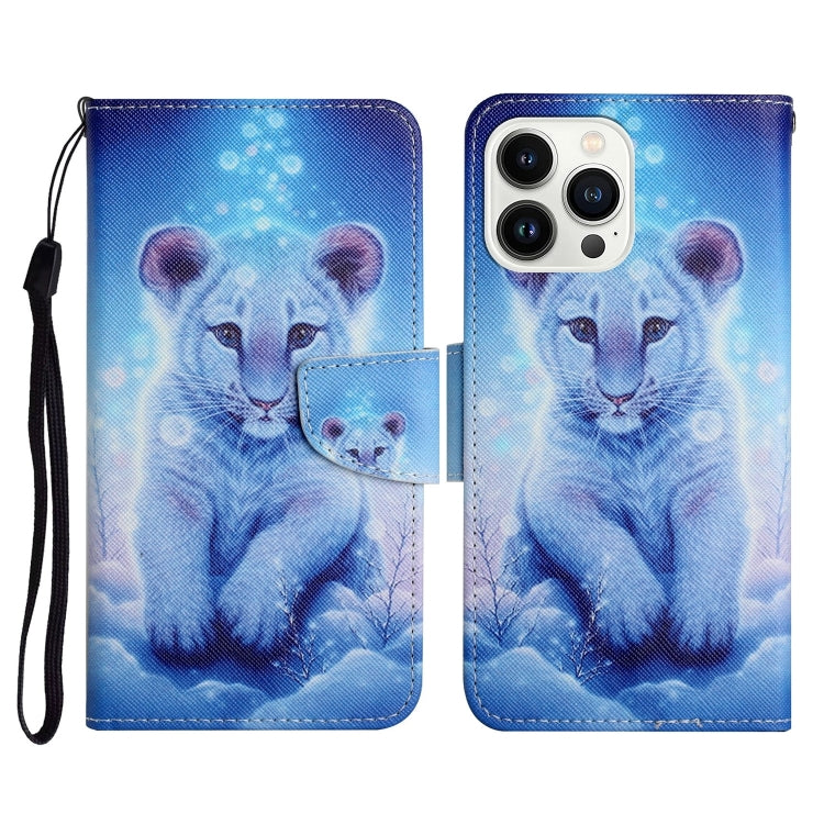 3D Colored Drawing Flip Leather Phone Case, For iPhone 16 Pro