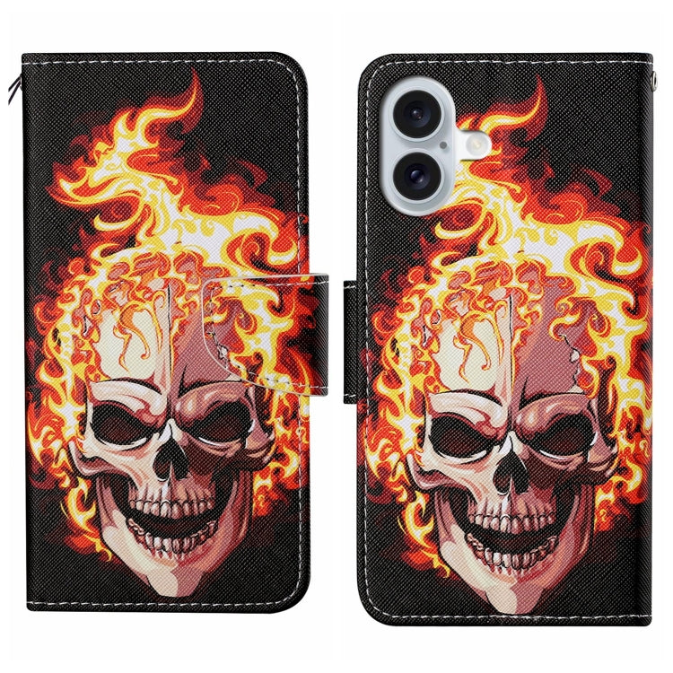 3D Colored Drawing Flip Leather Phone Case, For iPhone 16