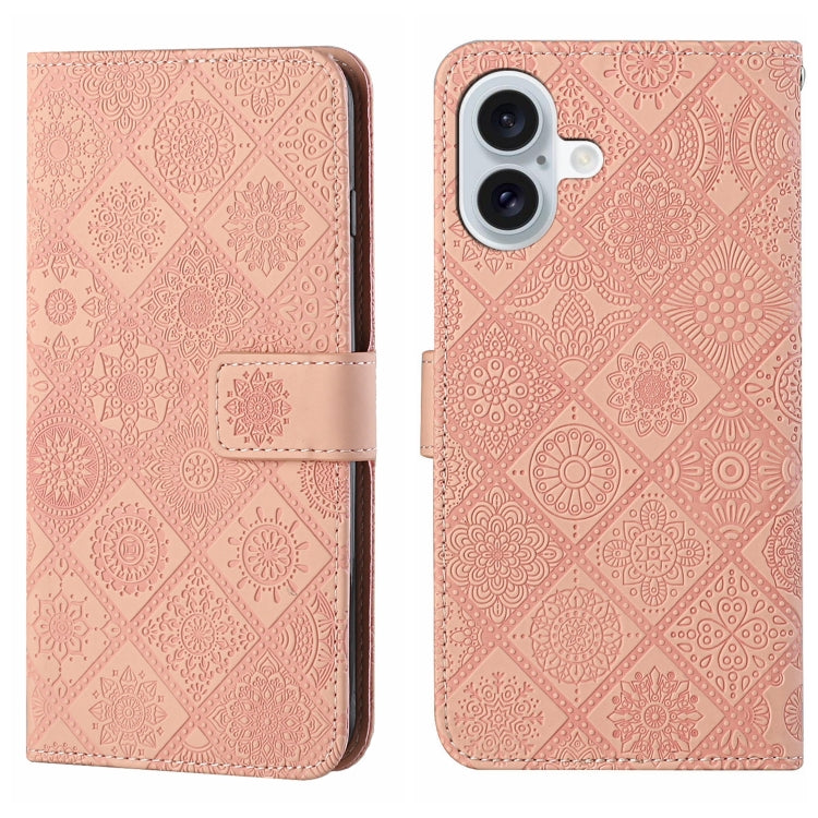 Ethnic Style Embossed Pattern Leather Phone Case, For iPhone 16 Pro Max, For iPhone 16 Pro, For iPhone 16 Plus, For iPhone 16