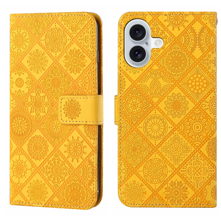 Ethnic Style Embossed Pattern Leather Phone Case, For iPhone 16 Pro Max, For iPhone 16 Pro, For iPhone 16 Plus, For iPhone 16