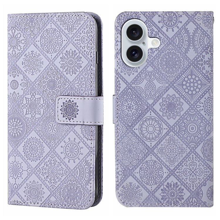 Ethnic Style Embossed Pattern Leather Phone Case, For iPhone 16 Pro Max, For iPhone 16 Pro, For iPhone 16 Plus, For iPhone 16