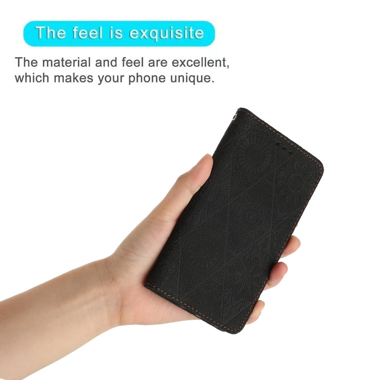 Ethnic Embossed Adsorption Leather Phone Case, For iPhone 15 Plus, For iPhone 15