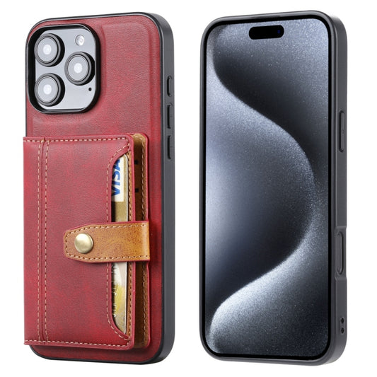 Calfskin Card Slot TPU Hybrid PU Phone Case, For iPhone 16 Pro Max, For iPhone 16 Pro, For iPhone 16, For iPhone 15 Pro Max, For iPhone 15 Pro, For iPhone 15 Plus, For iPhone 15