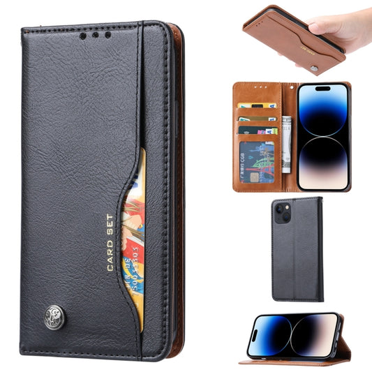 Knead Skin Texture Flip Leather Phone Case, For iPhone 15 Plus, For iPhone 15