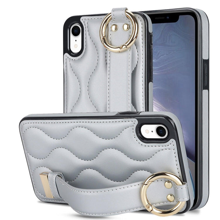 Non-slip Full Coverage Ring PU Phone Case with Wristband, For iPhone 11, For iPhone 11 Pro, For iPhone XS / X, For iPhone XR