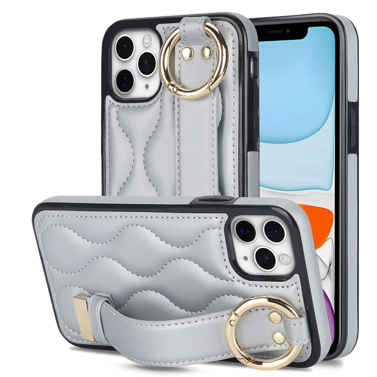 Non-slip Full Coverage Ring PU Phone Case with Wristband, For iPhone 11 Pro Max, For iPhone 11, For iPhone 11 Pro