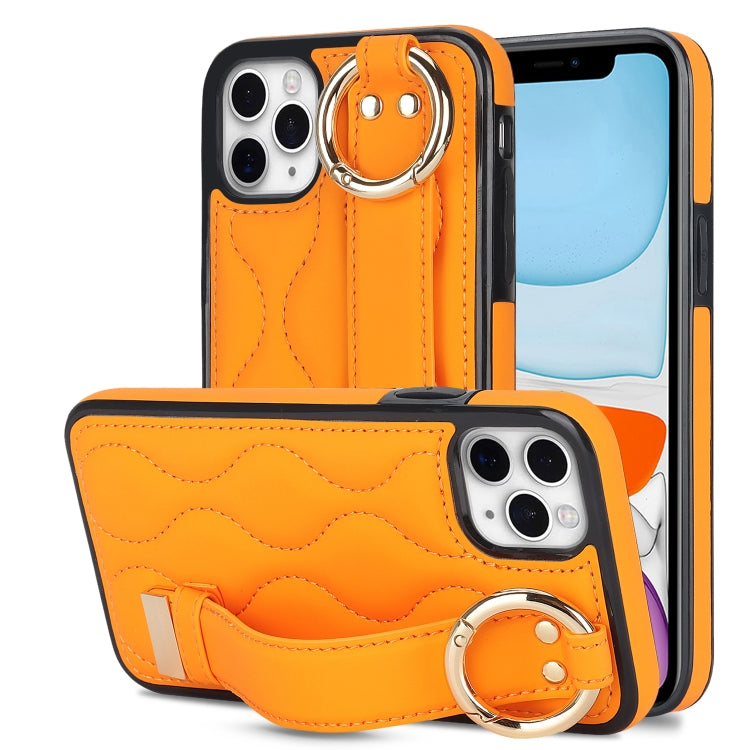Non-slip Full Coverage Ring PU Phone Case with Wristband, For iPhone 11 Pro Max, For iPhone 11, For iPhone 11 Pro