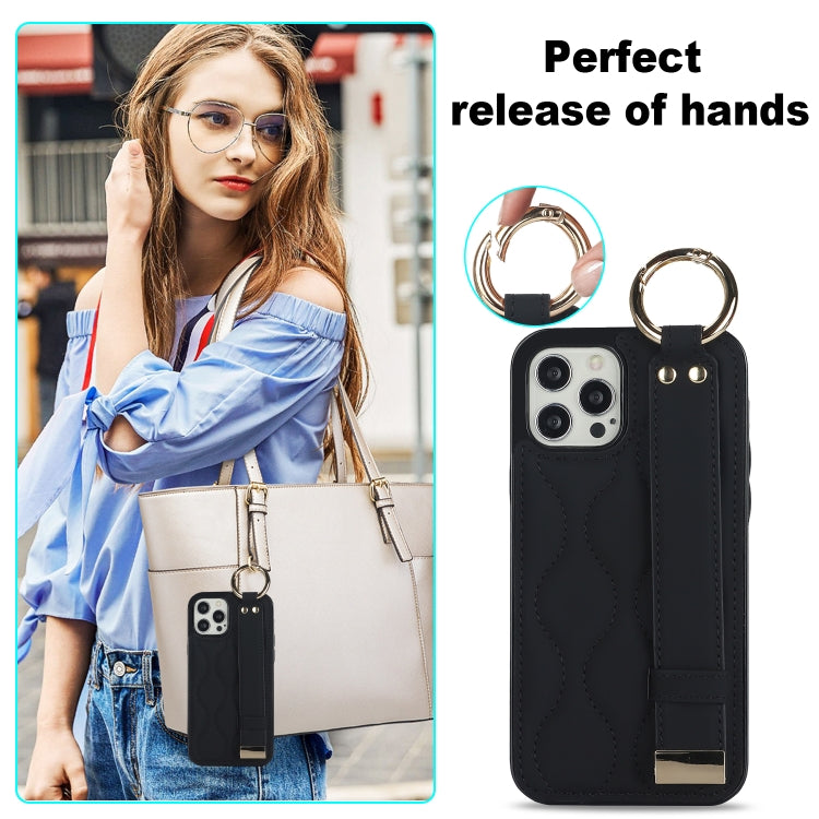 Non-slip Full Coverage Ring PU Phone Case with Wristband, For iPhone 12 Pro / 12, For iPhone 12 Pro Max, For iPhone 12 mini, For iPhone 11 Pro Max