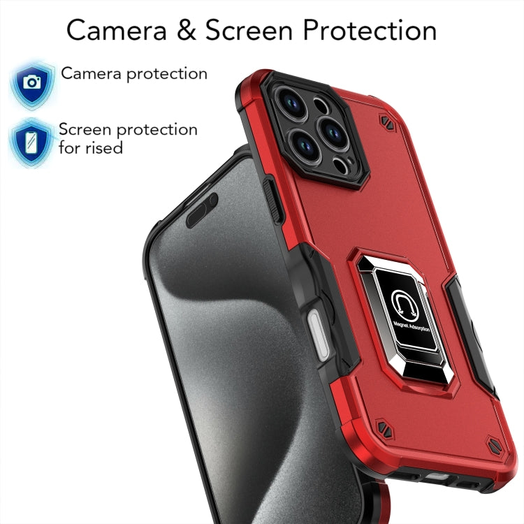 Ring Holder Non-slip Shockproof Armor Phone Case, For iPhone 16 Pro Max, For iPhone 16 Pro, For iPhone 16 Plus, For iPhone 16