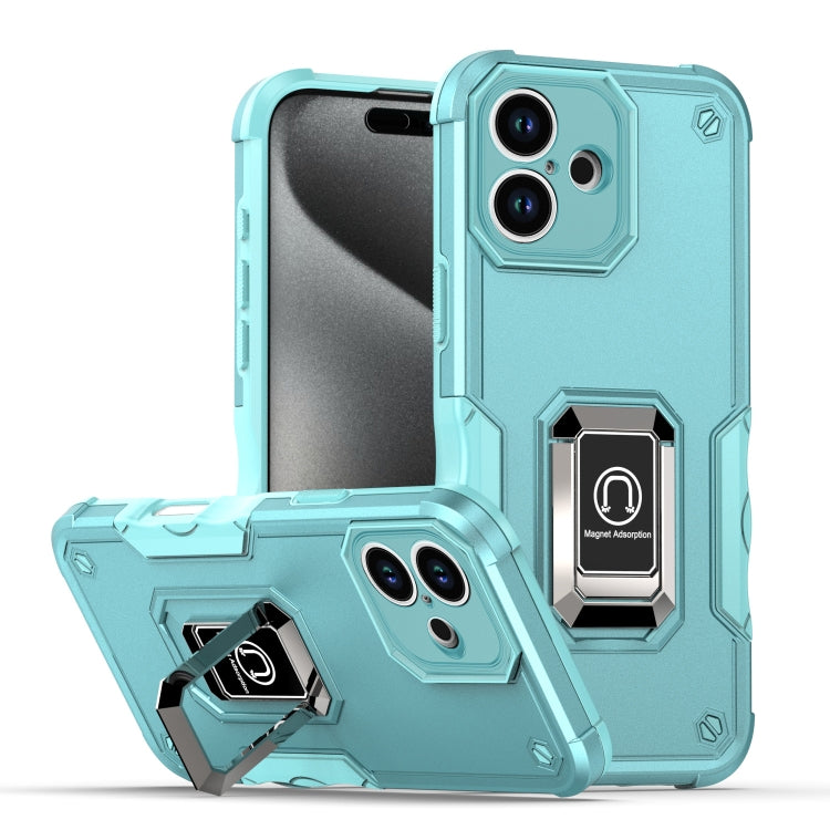 Ring Holder Non-slip Shockproof Armor Phone Case, For iPhone 16 Pro Max, For iPhone 16 Pro, For iPhone 16 Plus, For iPhone 16