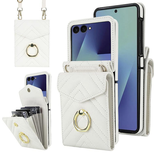 V-shaped RFID Card Slot Phone Case with Ring Holder