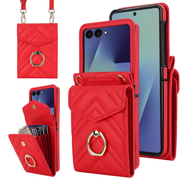 V-shaped RFID Card Slot Phone Case with Ring Holder