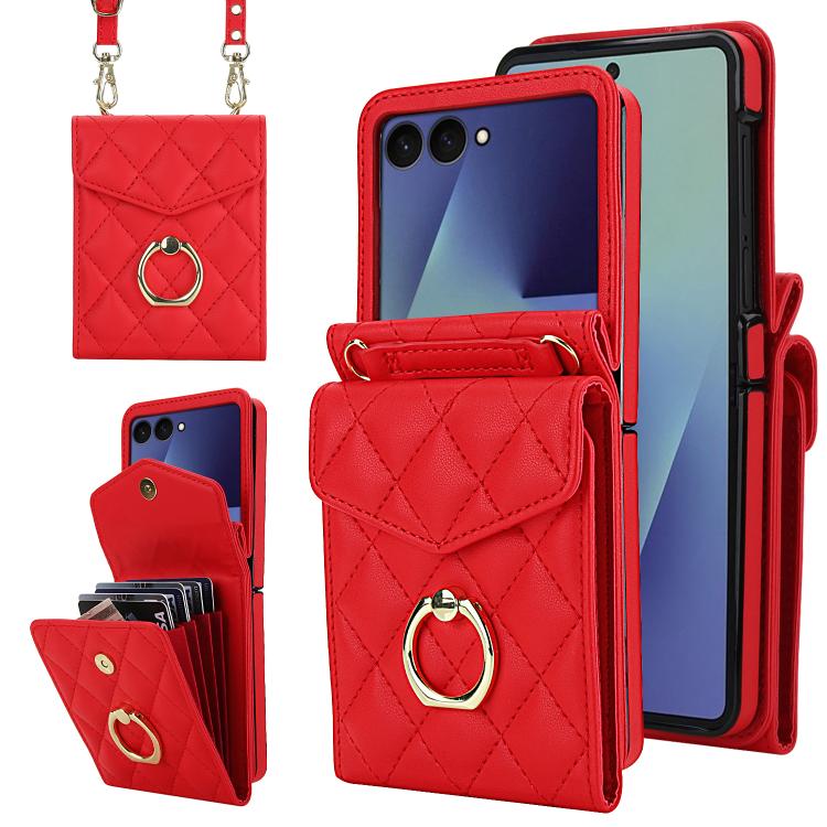 Diamond Lattice RFID Card Slot Phone Case with Ring Holder