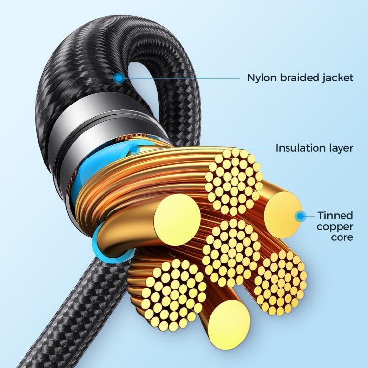 JOYROOM A21 30W Type-C to 8 Pin+Type-C+Micro USB 3 in 1 Charging Cable, Length: 1.2m, Type-C to 8 Pin+Type-C+Micro USB