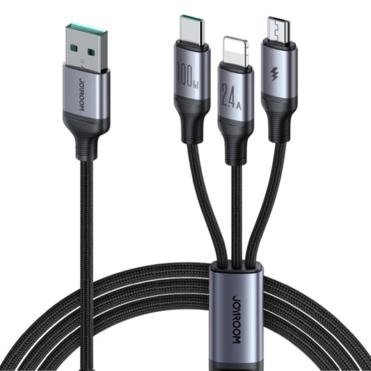 JOYROOM A21 100W USB to 8 Pin+Type-C+Micro USB 3 in 1 Charging Cable, Length: 1.2m, USB to 8 Pin+Type-C+Micro USB