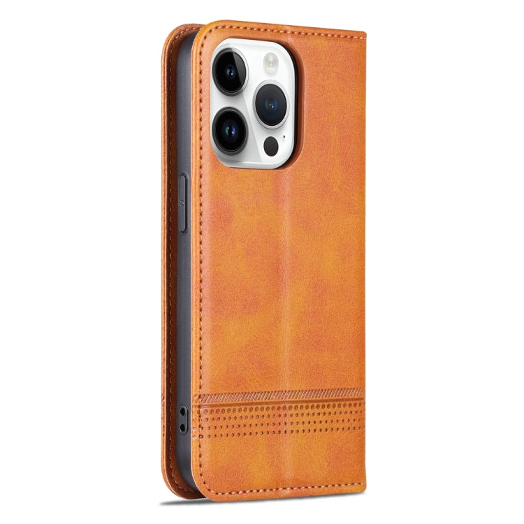 AZNS Magnetic Calf Texture Flip Leather Phone Case, For iPhone 15 Pro