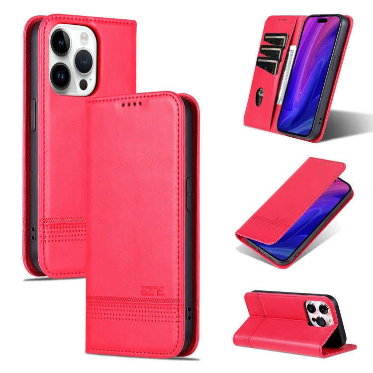 AZNS Magnetic Calf Texture Flip Leather Phone Case, For iPhone 16 Pro Max, For iPhone 16 Pro, For iPhone 16 Plus, For iPhone 16, For iPhone 15 Pro Max