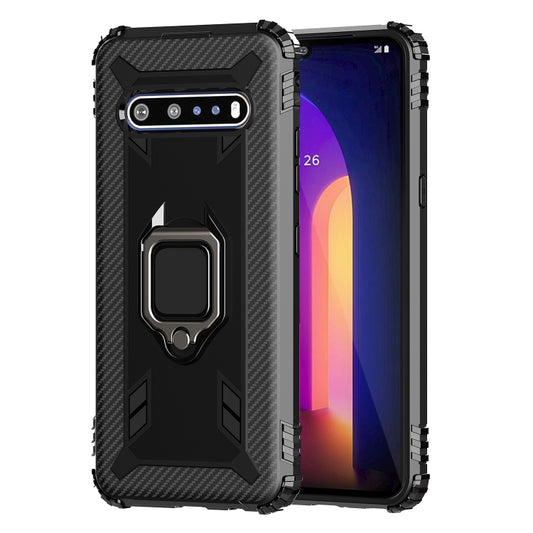 Carbon Fiber Protective Case with 360 Degree Rotating Ring Holder, For LG V60 & V60 ThinQ, For Motorola Moto G Power, For Sony Xperia 1 II, For Sony Xperia 10 II