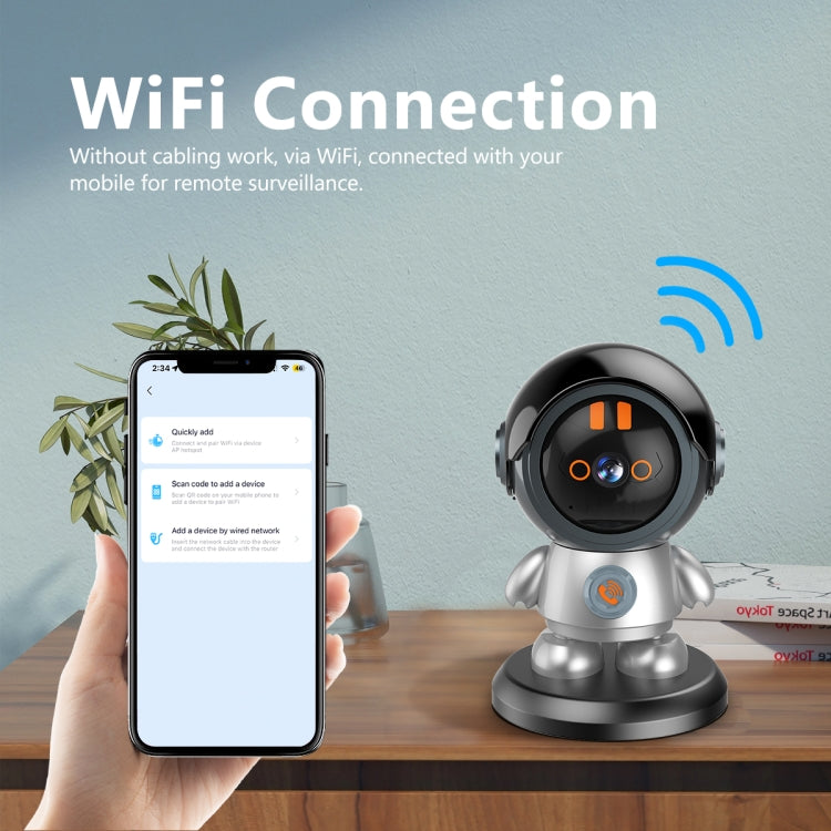 ESCAM PT302 Robot 3MP One Click Call Humanoid Detection WiFi IP Camera, PT302