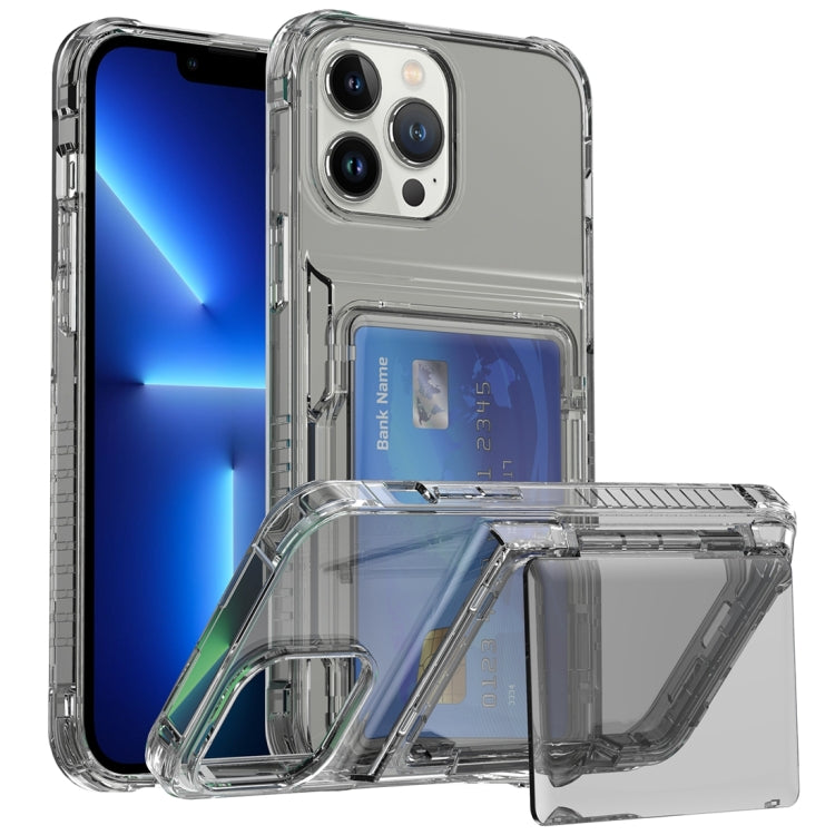 Crystal Clear Flip Card Slot Phone Case, For iPhone 16 Pro Max, For iPhone 16 Pro, For iPhone 16 Plus, For iPhone 16, For iPhone 15 Pro Max, For iPhone 15 Pro, For iPhone 15 Plus, For iPhone 15, For iPhone 14 Plus, For iPhone 14, For iPhone 14 Pro