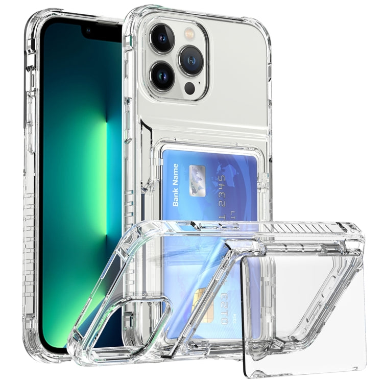 Crystal Clear Flip Card Slot Phone Case, For iPhone 16 Pro Max, For iPhone 16 Pro, For iPhone 16 Plus, For iPhone 16, For iPhone 15 Pro Max, For iPhone 15 Pro, For iPhone 15 Plus, For iPhone 15, For iPhone 14 Plus, For iPhone 14, For iPhone 14 Pro