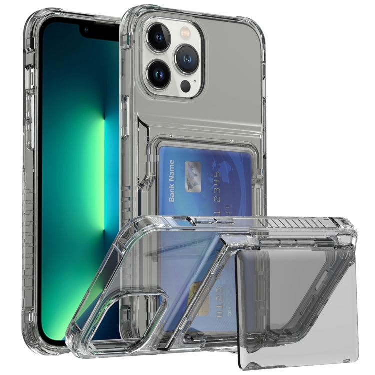 Crystal Clear Flip Card Slot Phone Case, For iPhone 16 Pro Max, For iPhone 16 Pro, For iPhone 16 Plus, For iPhone 16, For iPhone 15 Pro Max, For iPhone 15 Pro, For iPhone 15 Plus, For iPhone 15, For iPhone 14 Plus, For iPhone 14, For iPhone 14 Pro