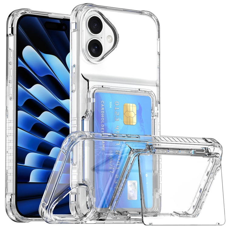 Crystal Clear Flip Card Slot Phone Case, For iPhone 16 Pro Max, For iPhone 16 Pro, For iPhone 16 Plus, For iPhone 16, For iPhone 15 Pro Max, For iPhone 15 Pro, For iPhone 15 Plus, For iPhone 15, For iPhone 14 Plus, For iPhone 14, For iPhone 14 Pro