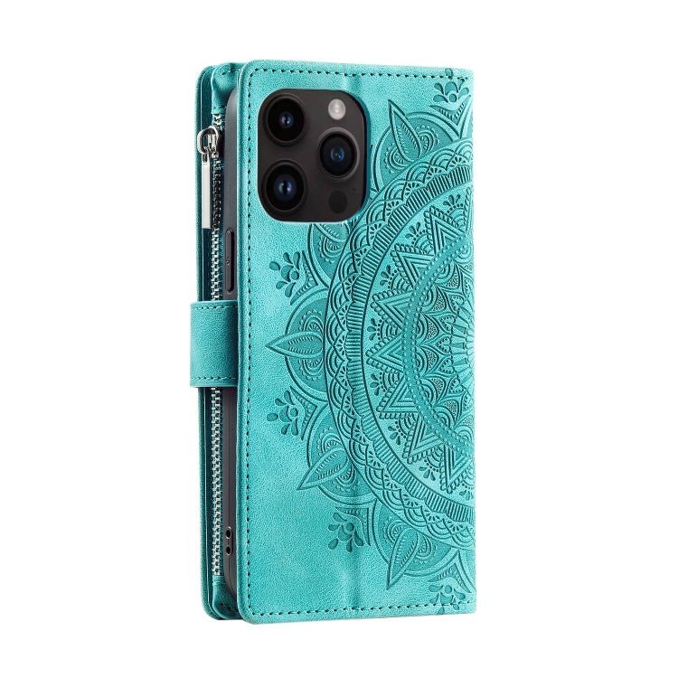 Multi-Card Totem Zipper Leather Phone Case, For iPhone 15 Pro, For iPhone 15 Plus, For iPhone 15, For iPhone 14 Plus, For iPhone 14