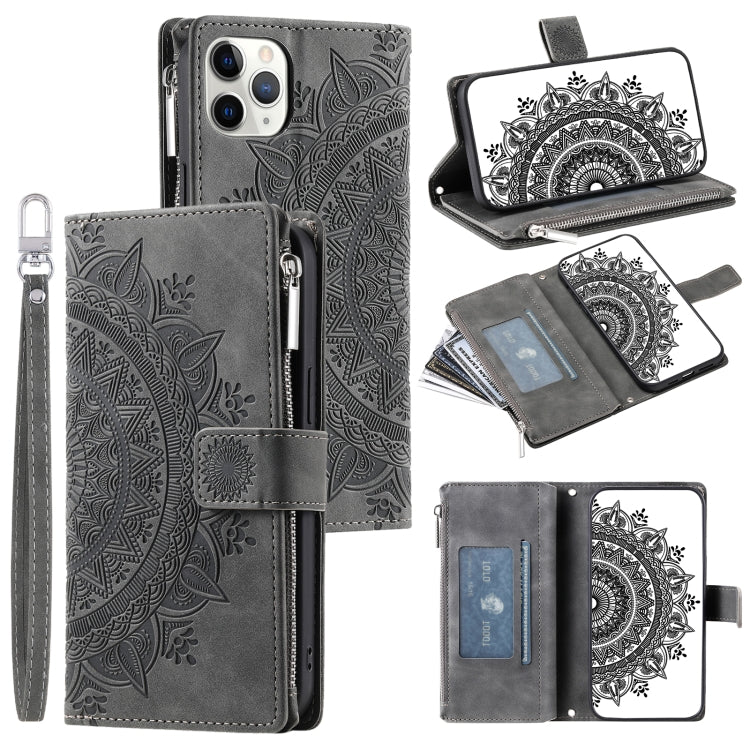 Multi-Card Totem Zipper Leather Phone Case, For iPhone 12 / 12 Pro, For iPhone 12 Pro Max, For iPhone 11 Pro Max, For iPhone 11, For iPhone 11 Pro