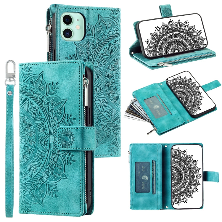 Multi-Card Totem Zipper Leather Phone Case, For iPhone 12 / 12 Pro, For iPhone 12 Pro Max, For iPhone 11 Pro Max, For iPhone 11, For iPhone 11 Pro