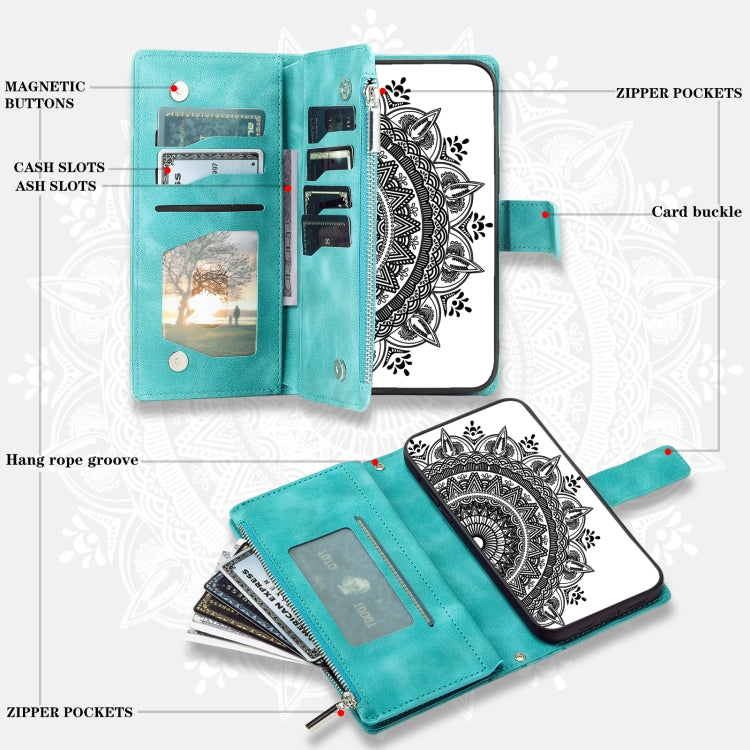 Multi-Card Totem Zipper Leather Phone Case, For iPhone 11 Pro