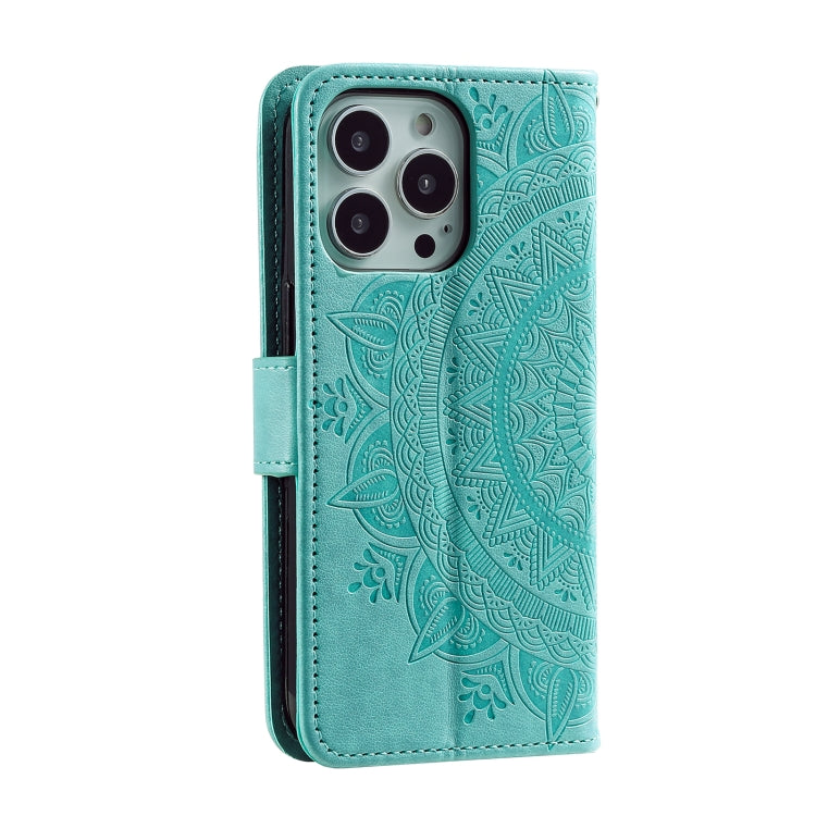 Totem Flower Embossed Leather Phone Case, For iPhone 15 Pro Max, For iPhone 15 Pro, For iPhone 15 Plus, For iPhone 15