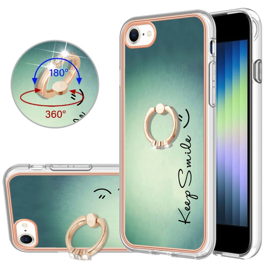 Electroplating Dual-side IMD Phone Case with Ring Holder, For iPhone SE 2022 / SE 2020 / 8, For iPhone 13 Pro Max, For iPhone 13 Pro
