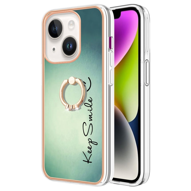 Electroplating Dual-side IMD Phone Case with Ring Holder, For iPhone 13, For iPhone 12 / 12 Pro, For iPhone 12 Pro Max