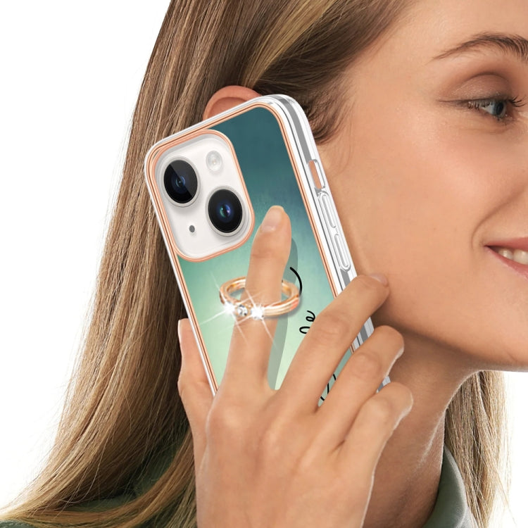 Electroplating Dual-side IMD Phone Case with Ring Holder, For iPhone 13, For iPhone 12 / 12 Pro, For iPhone 12 Pro Max