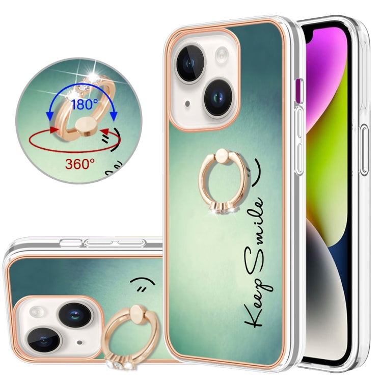 Electroplating Dual-side IMD Phone Case with Ring Holder, For iPhone 13, For iPhone 12 / 12 Pro, For iPhone 12 Pro Max