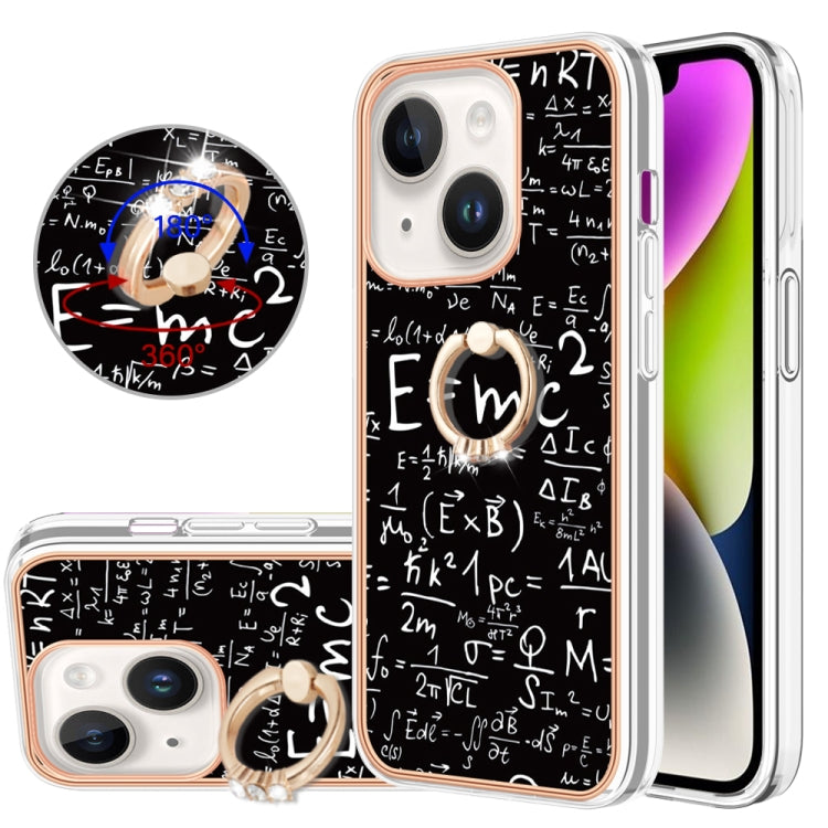 Electroplating Dual-side IMD Phone Case with Ring Holder, For iPhone 13, For iPhone 12 / 12 Pro, For iPhone 12 Pro Max