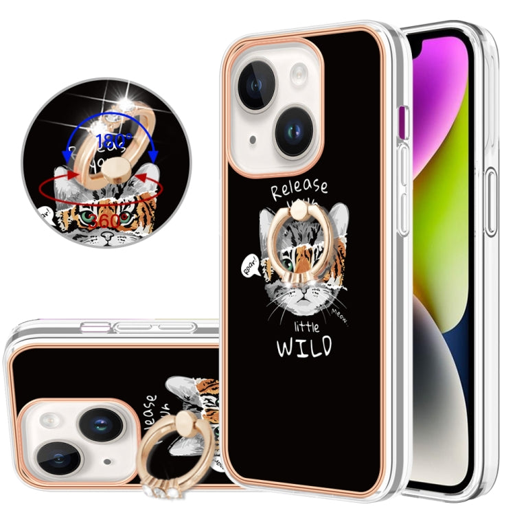 Electroplating Dual-side IMD Phone Case with Ring Holder, For iPhone 13, For iPhone 12 / 12 Pro, For iPhone 12 Pro Max