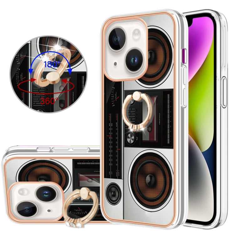 Electroplating Dual-side IMD Phone Case with Ring Holder, For iPhone 13, For iPhone 12 / 12 Pro, For iPhone 12 Pro Max