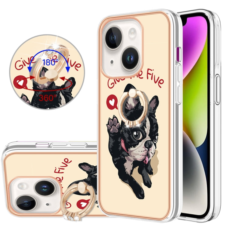 Electroplating Dual-side IMD Phone Case with Ring Holder, For iPhone 13, For iPhone 12 / 12 Pro, For iPhone 12 Pro Max