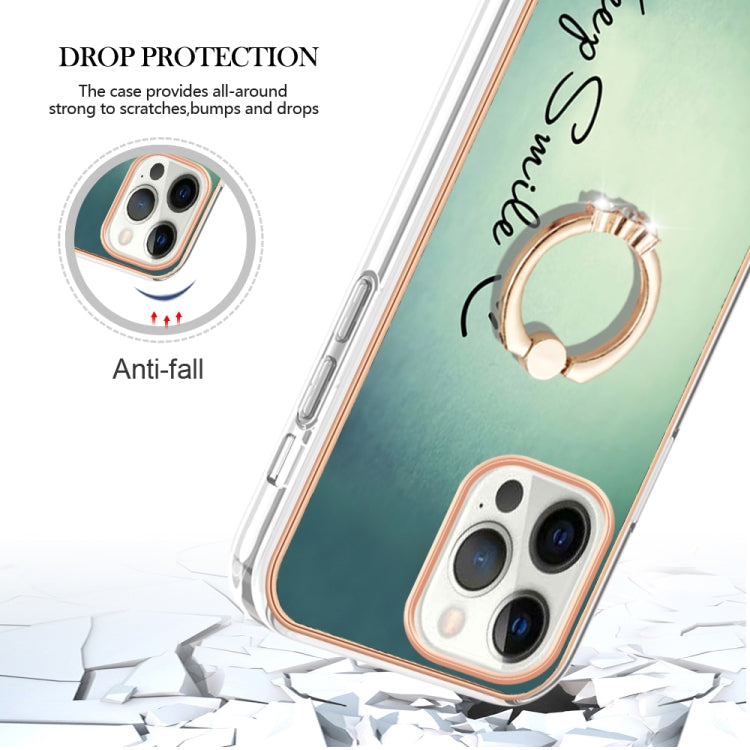 Electroplating Dual-side IMD Phone Case with Ring Holder, For iPhone 12 / 12 Pro, For iPhone 12 Pro Max, For iPhone 11 Pro Max, For iPhone 11