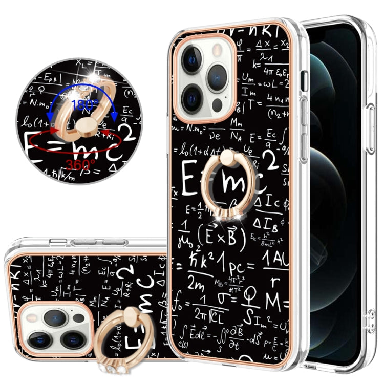 Electroplating Dual-side IMD Phone Case with Ring Holder, For iPhone 13, For iPhone 12 / 12 Pro, For iPhone 12 Pro Max