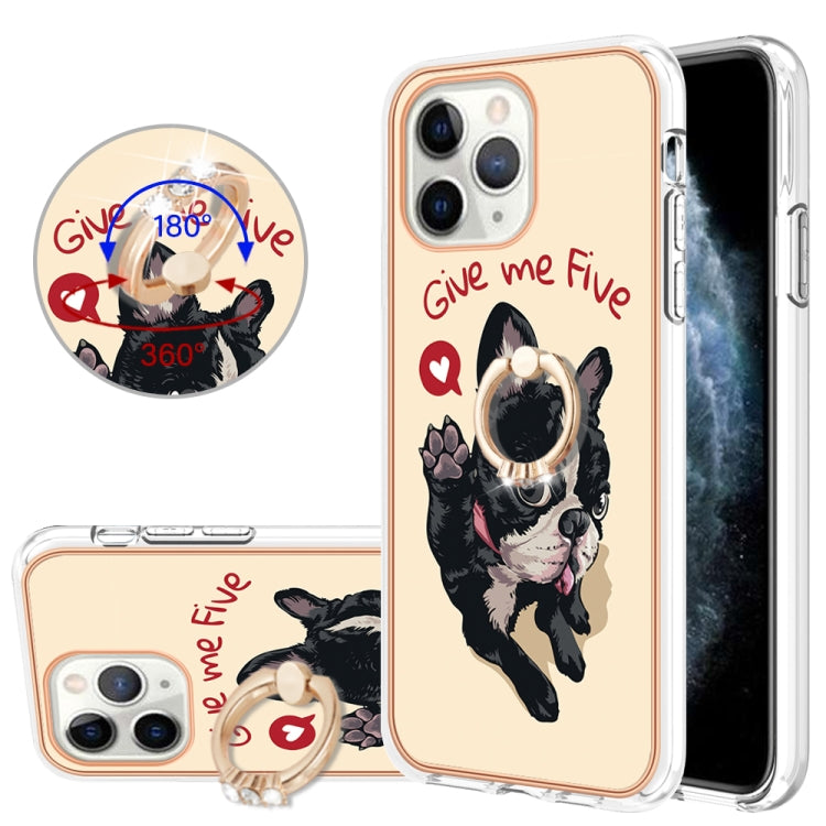 Electroplating Dual-side IMD Phone Case with Ring Holder, For iPhone 11 Pro Max, For iPhone 11