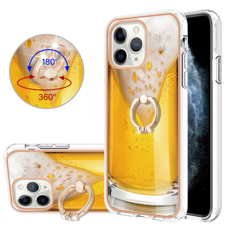 Electroplating Dual-side IMD Phone Case with Ring Holder, For iPhone 12 / 12 Pro, For iPhone 12 Pro Max, For iPhone 11 Pro Max, For iPhone 11