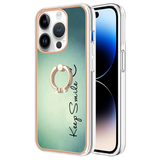 Electroplating Dual-side IMD Phone Case with Ring Holder, For iPhone 16 Pro Max, For iPhone 16 Pro, For iPhone 16 Plus
