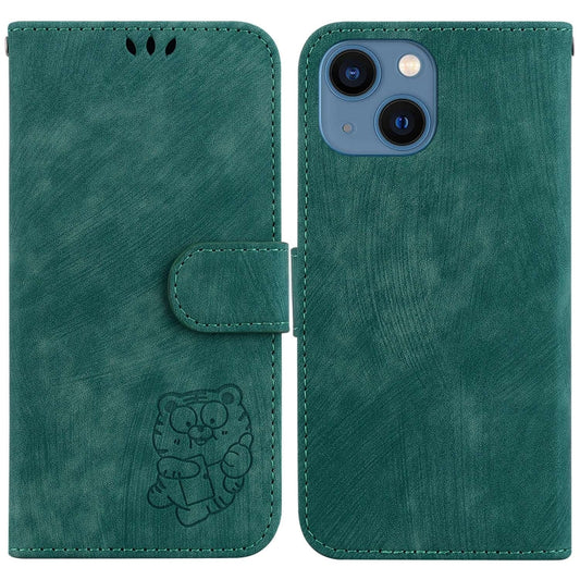 Little Tiger Embossed Leather Phone Case, For iPhone 15, For iPhone 14 Plus, For iPhone 14, For iPhone 14 Pro