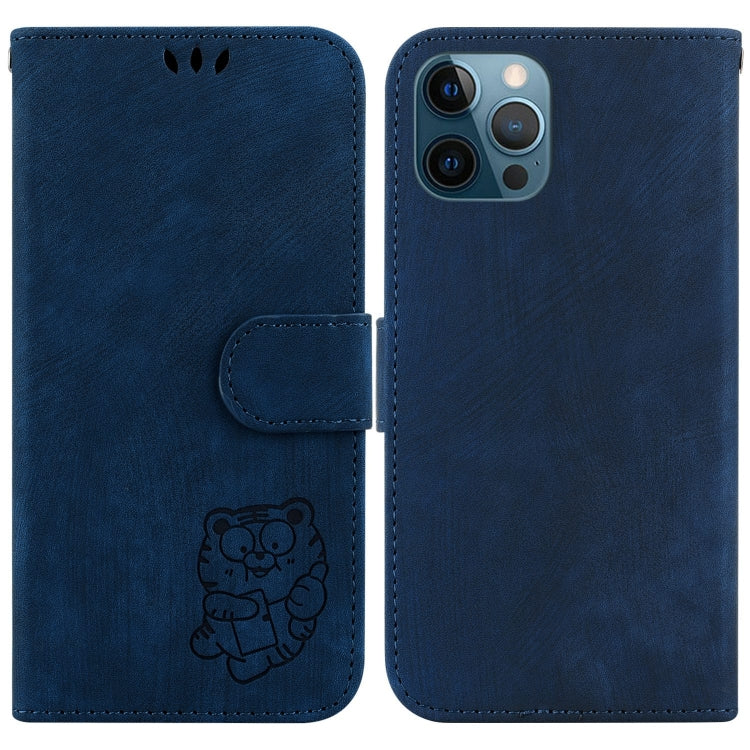 Little Tiger Embossed Leather Phone Case, For iPhone 13, For iPhone 13 mini, For iPhone 12 / 12 Pro, For iPhone 12 Pro Max