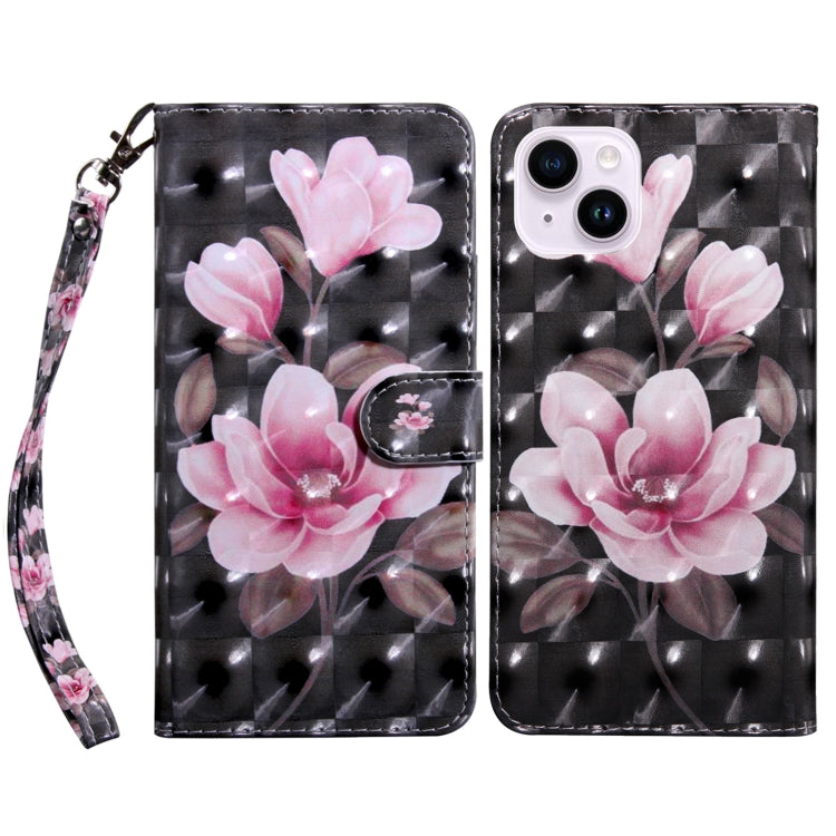 3D Painted Leather Phone Case, For iPhone 15 Plus, For iPhone 15