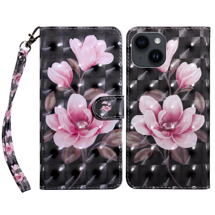 3D Painted Leather Phone Case, For iPhone 15 Plus, For iPhone 15